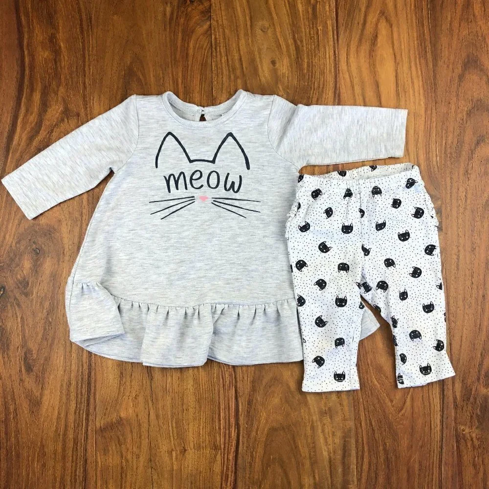 Old Navy Cat Print 2pc Set 🖤